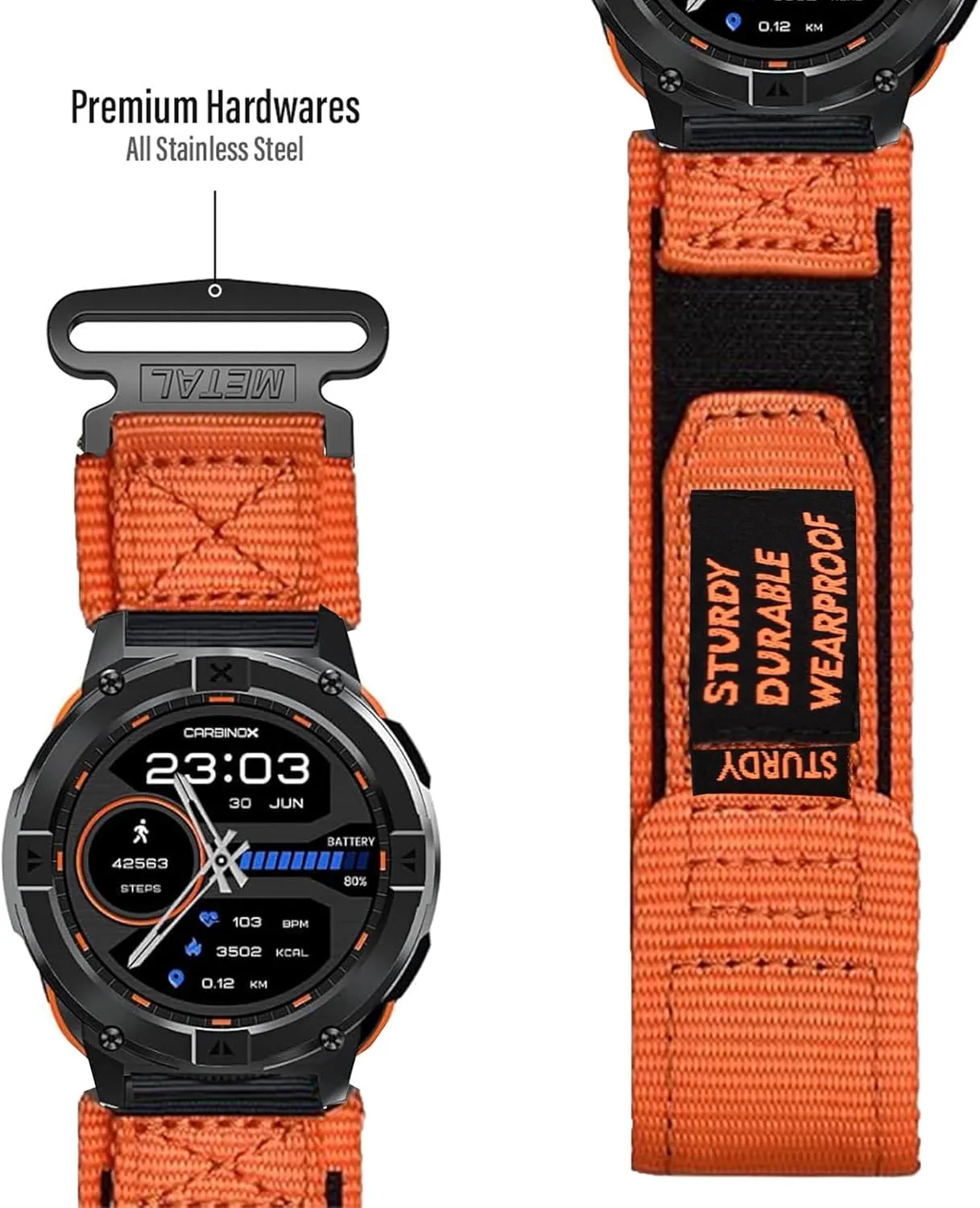 Compatible with Golf Buddy Aim W12 Band, Rugged Nylon Sports Strap with Woven Loop Design Compatible with Golf Buddy Aim W12 Watch