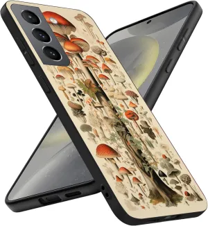 Compatible with Samsung Galaxy S24 Case, Mushroom Illustration Design Soft TPU Full Body Protection Cover Case Gift for Women Men