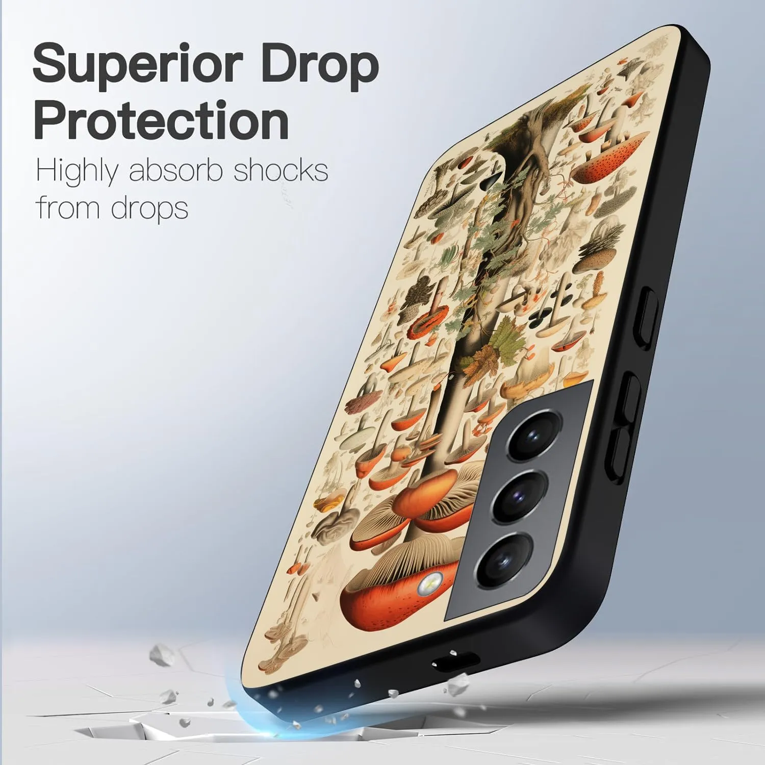 Compatible with Samsung Galaxy S24 Case, Mushroom Illustration Design Soft TPU Full Body Protection Cover Case Gift for Women Men