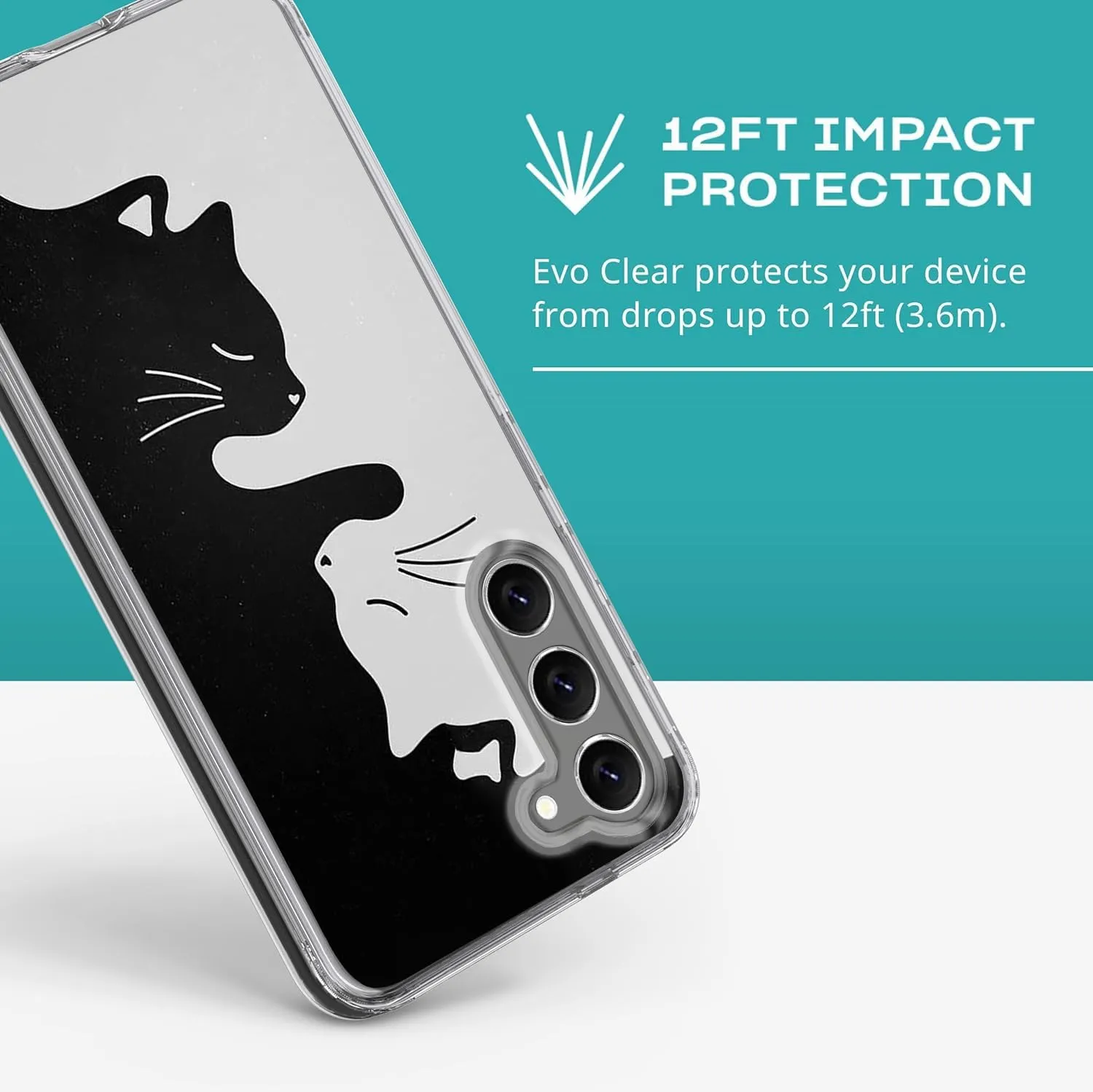 Compatible with Samsung Galaxy S24 Plus Case, Abstract Cat Lovers Design Soft TPU Full Body Protection Cover Clear Case Gift for Women Men