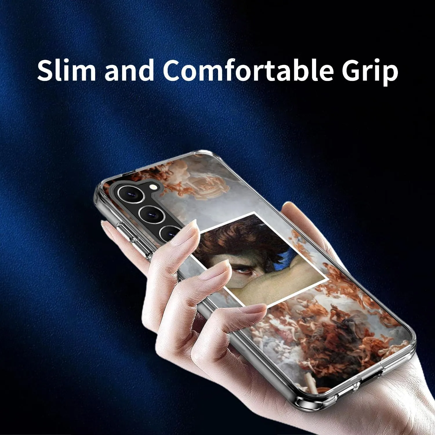 Compatible with Samsung Galaxy S24 Plus Case, Fallen Angel Lucifer Aesthetic Artsy Design Soft TPU Full Body Protection Cover Clear Case Gift for Women Men