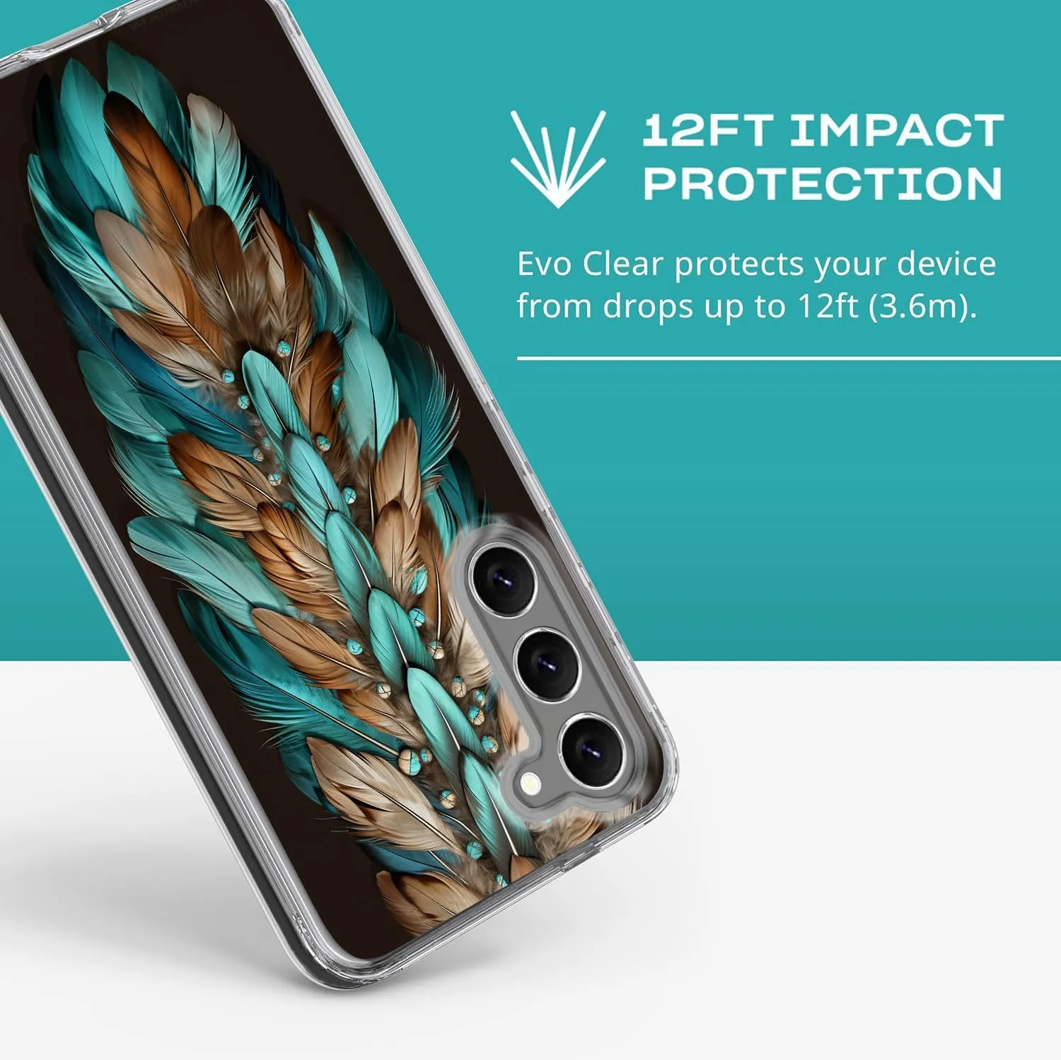 Compatible with Samsung Galaxy S24 Plus Case, Western Cowhide Turquoise Brown Animal Design Soft TPU Full Body Protection Cover Clear Case Gift for Women Men