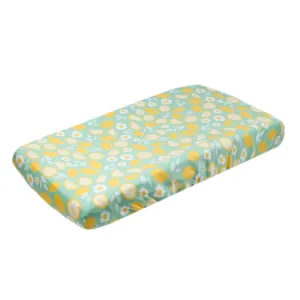Copper Pearl Premium Knit Changing Pad Cover Soft, Stylish, and Universal Fit for All Standard Diaper Changing Pads, Trendy Design Changing Pad Covers, Lemon