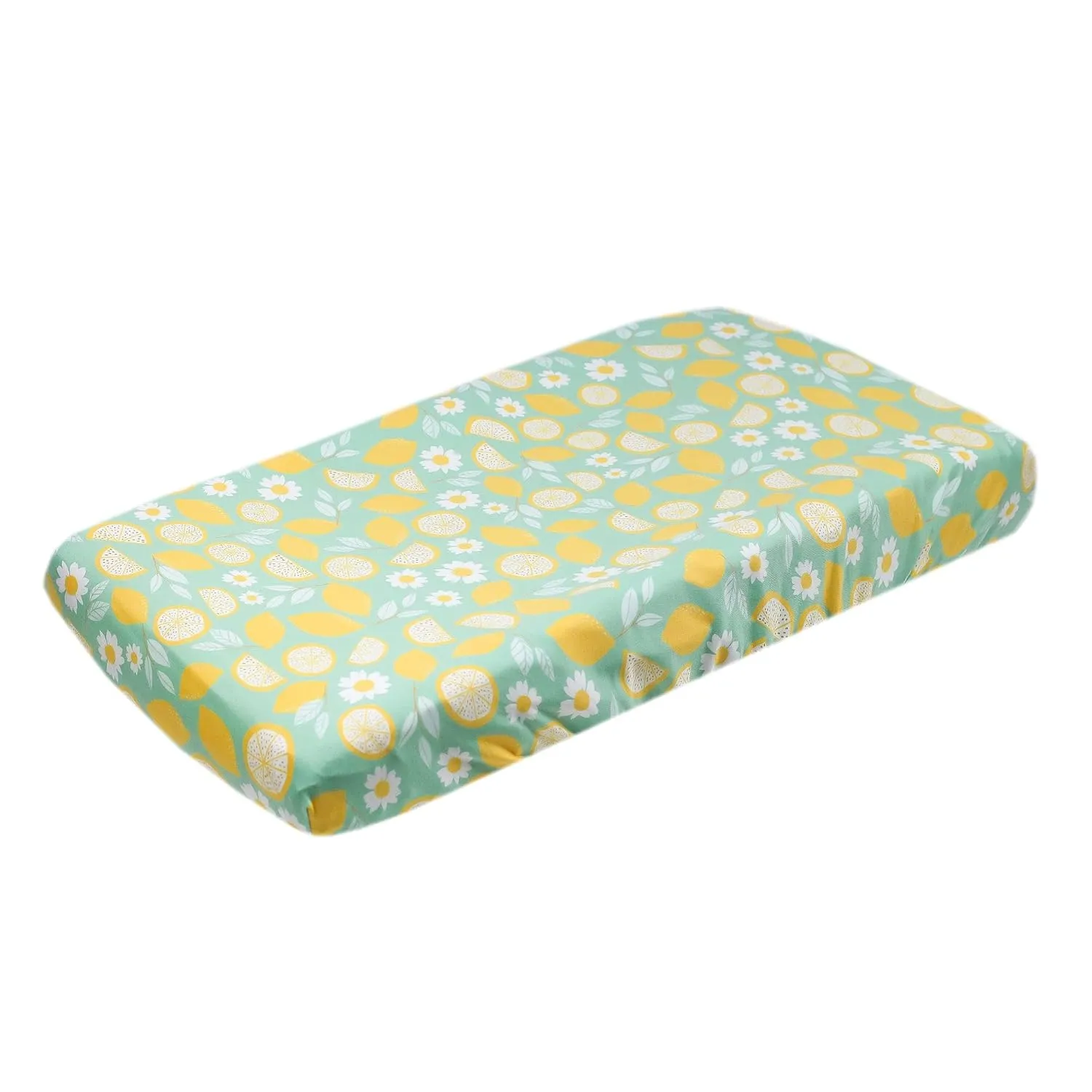 Copper Pearl Premium Knit Changing Pad Cover Soft, Stylish, and Universal Fit for All Standard Diaper Changing Pads, Trendy Design Changing Pad Covers, Lemon