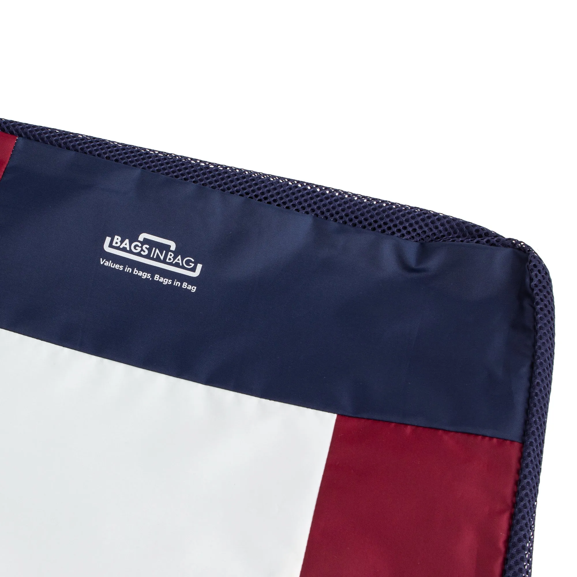 Copy of Bags in Bag Multi Size Colorful 3 Set Mesh Travel Organizer Packing Cubes | Navy Red White