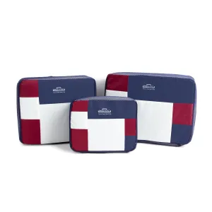 Copy of Bags in Bag Multi Size Colorful 3 Set Mesh Travel Organizer Packing Cubes | Navy Red White