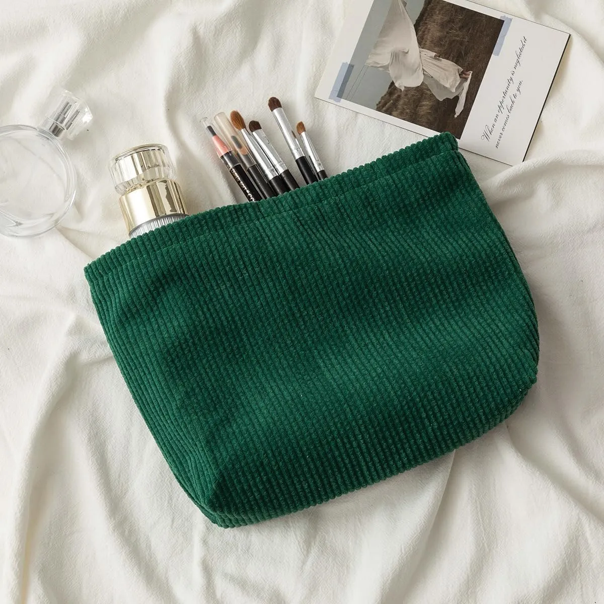 Corduroy Tote Bag For Women,Multiple Pockets Large Corduroy Shoulder Bag,Cute Tote Bag For Office,Travel, Shopping