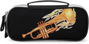 Cornet Trumpet Pencil Bag Travel Cosmetic Makeup Pouch Portable Stationery Organizer for Women