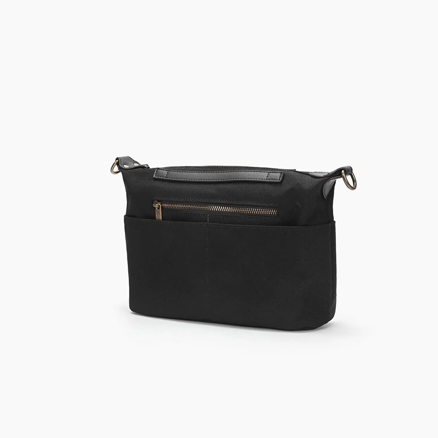 Cosmetic Bag Large Capacity Makeup Bag with Compartments Lightweight Travel Organizer with Metal Ring Design Multiple Pockets Cosmetic Bag Storage Bag (black,Small)