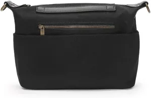 Cosmetic Bag Large Capacity Makeup Bag with Compartments Lightweight Travel Organizer with Metal Ring Design Multiple Pockets Cosmetic Bag Storage Bag (black,Small)