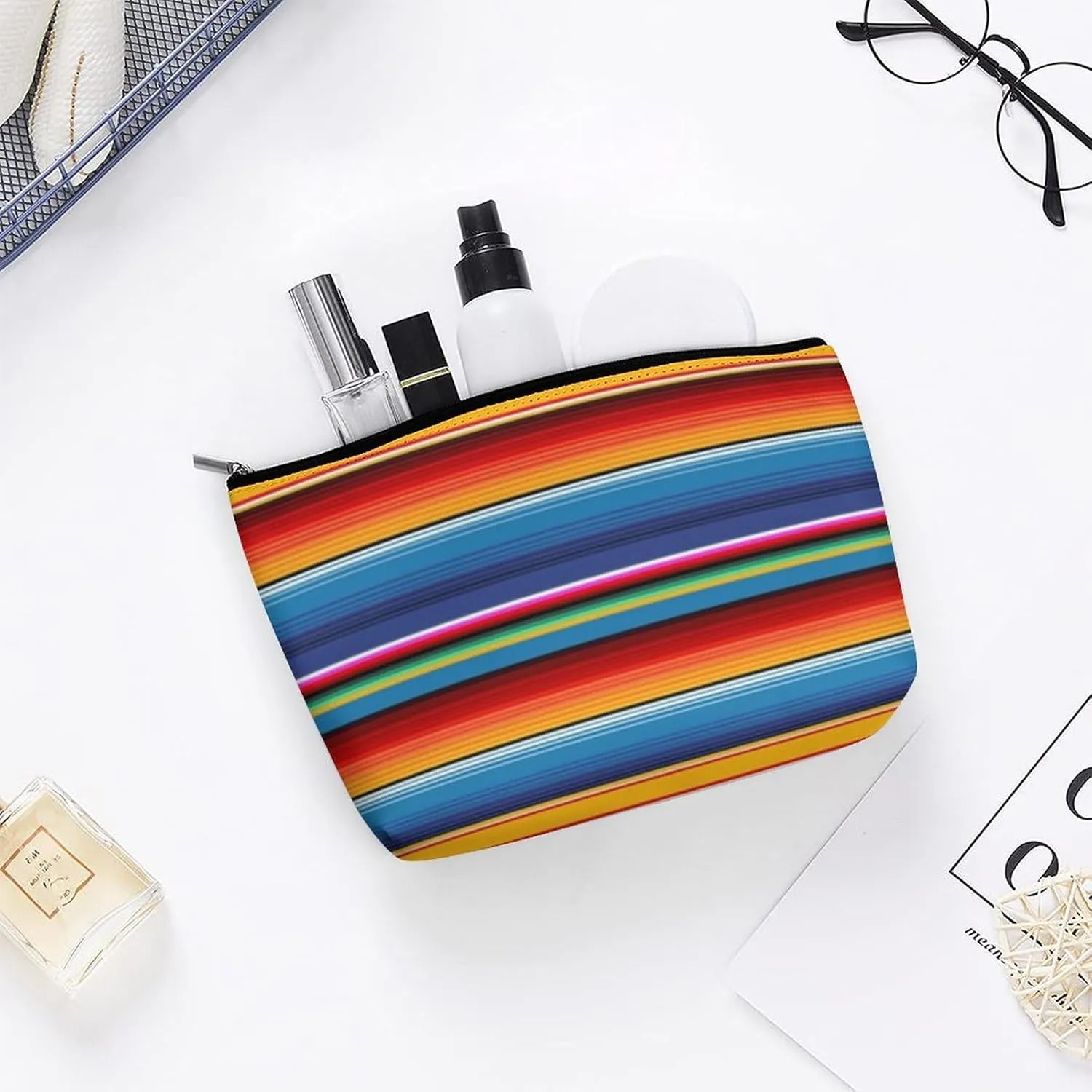 Cosmetic Bag, Travel Portable Makeup Bag for Purse Pouch Beauty Zipper Organizer Toiletry Bag for Women