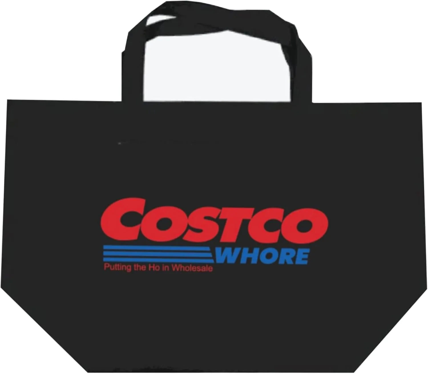 Costco Whore Reusable Non-Woven Grocery Tote Bag, Funny Gift Bag, Black, Pack of 2