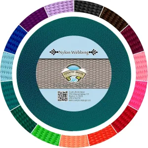 Country Brook Design - 1 Inch Teal Super Heavy Nylon Webbing, 10 Yards
