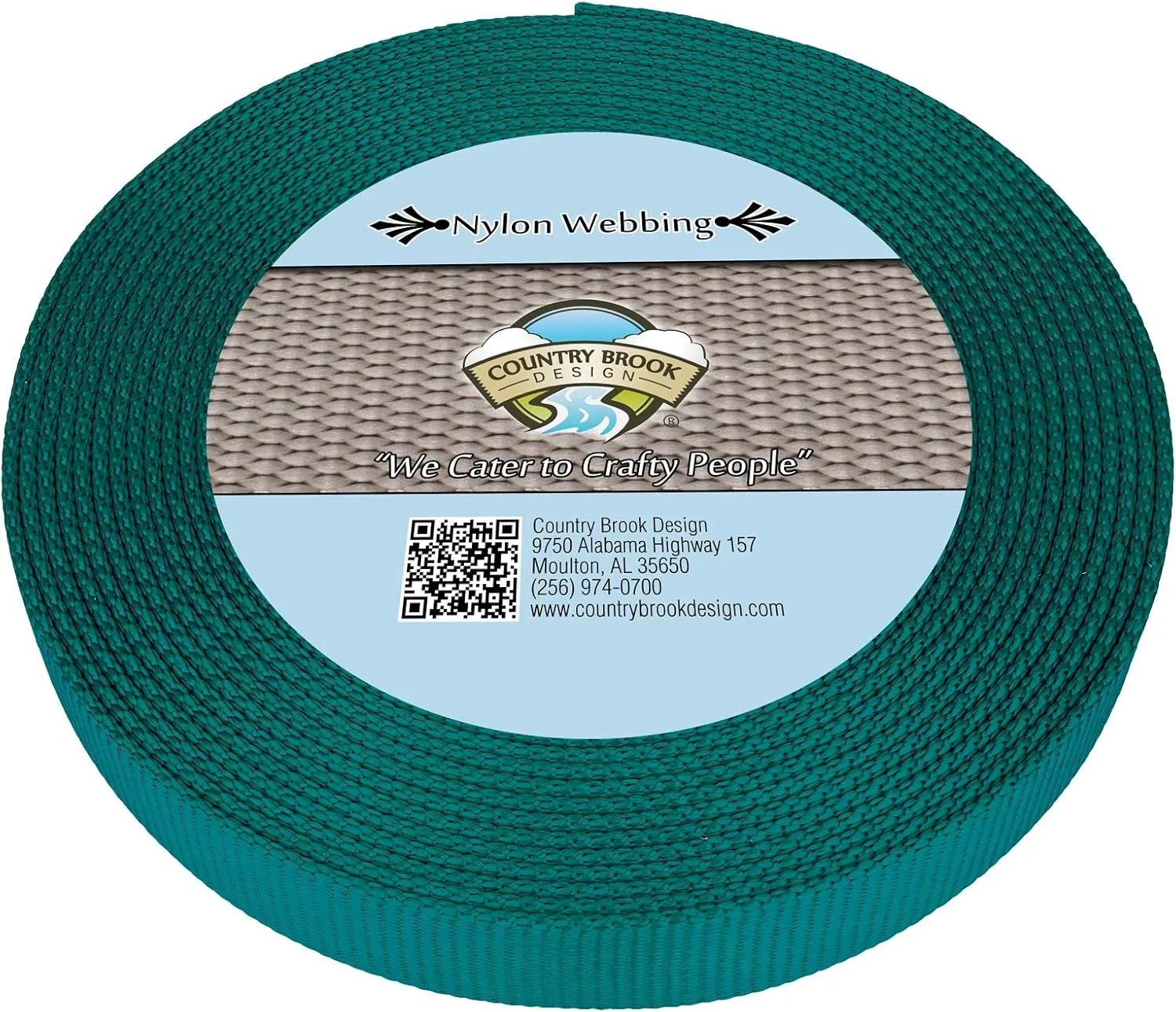 Country Brook Design - 1 Inch Teal Super Heavy Nylon Webbing, 10 Yards