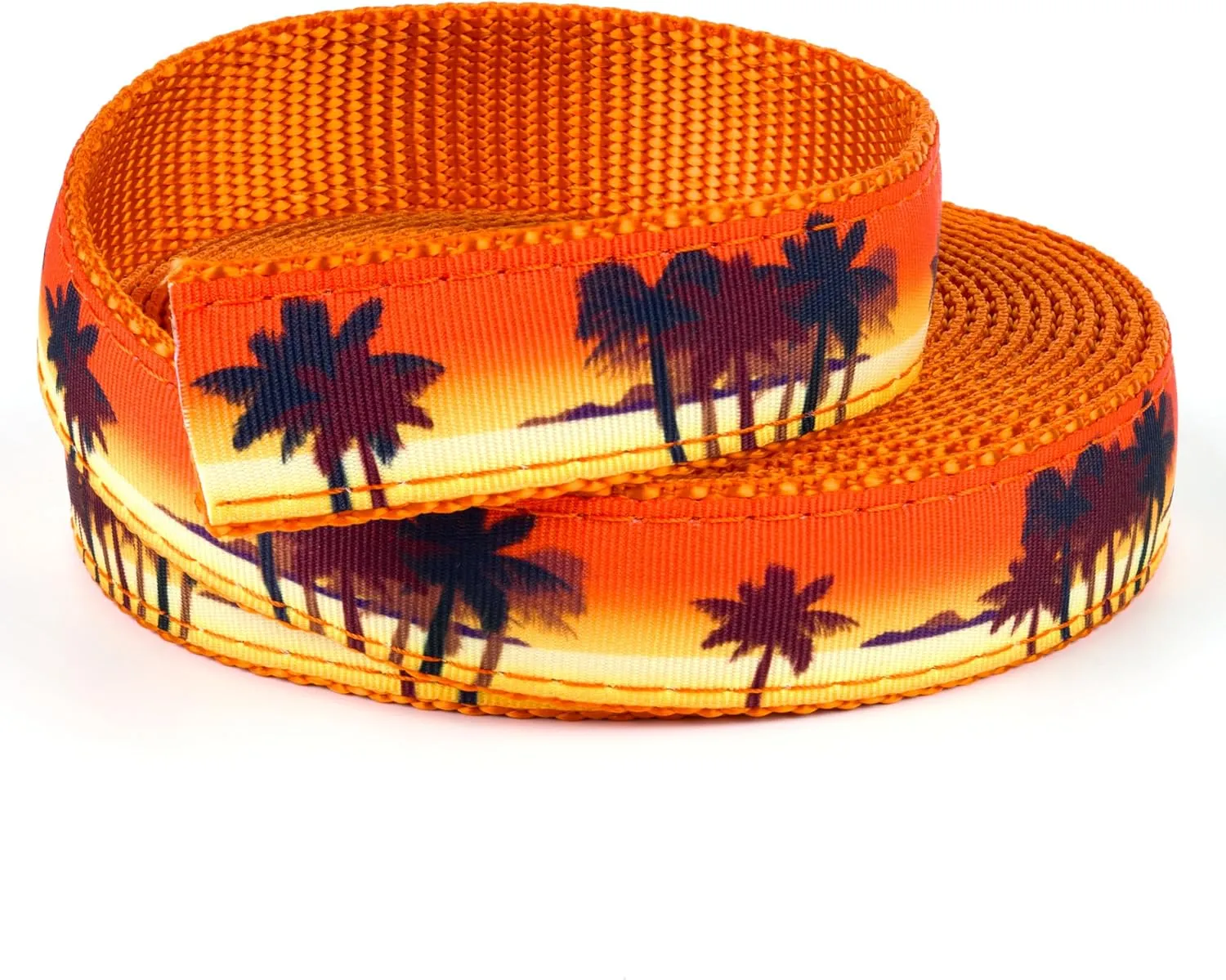 Country Brook Design - Caribbean Sunset on Orange Nylon Webbing (3/4 Inch, 10 Yards)