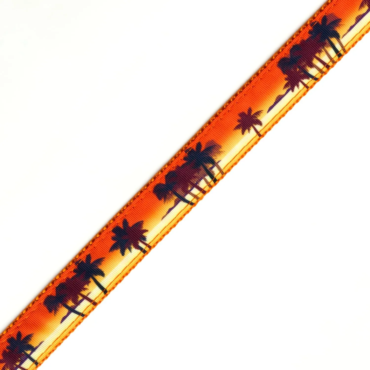 Country Brook Design - Caribbean Sunset on Orange Nylon Webbing (3/4 Inch, 10 Yards)