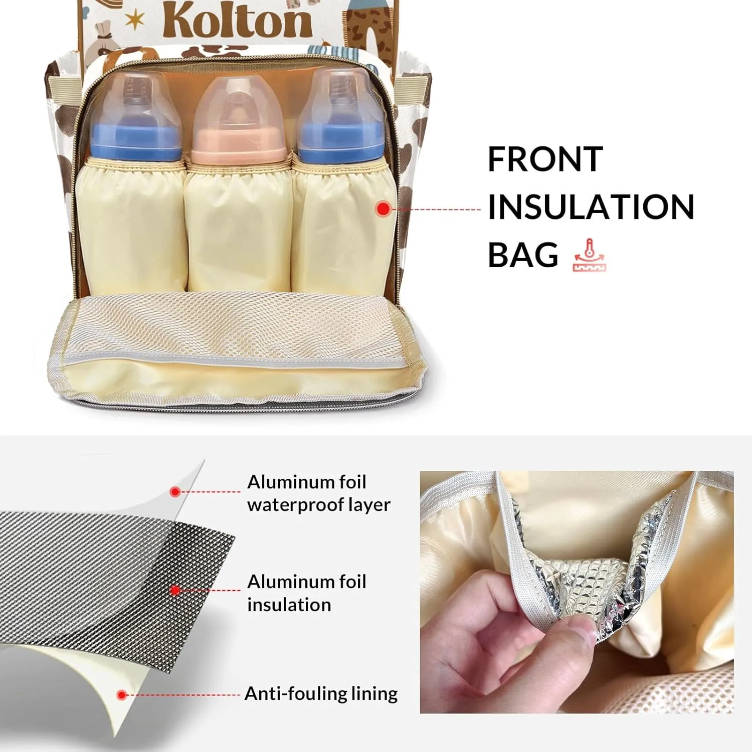 Cowboy Horse Rodeo Western Personalized Large Capacity Diaper Bags,Custom Name Backpack Casual Daypack Bag Nappy Bag Gifts, Design 11, SFA055SS