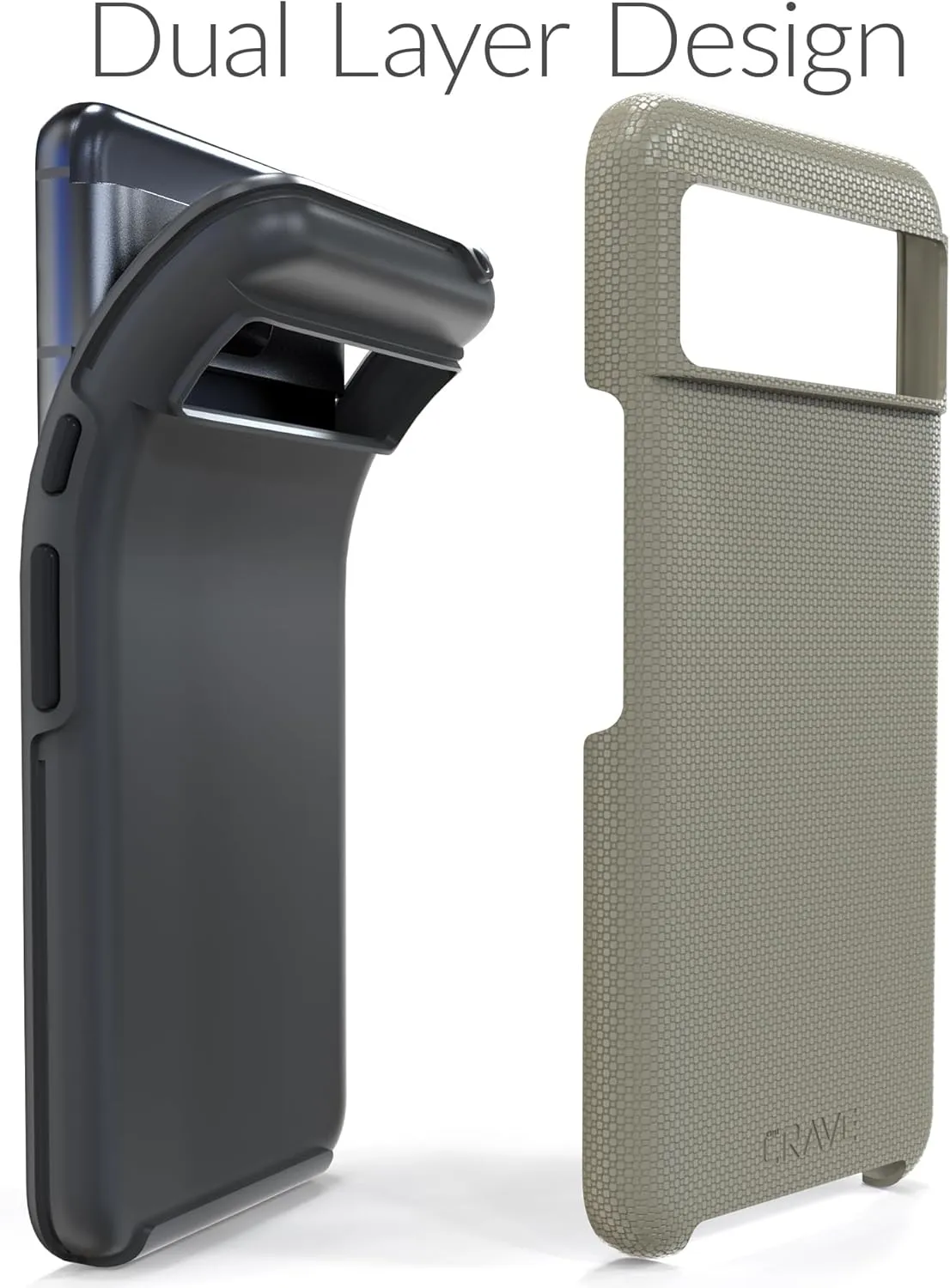 Crave Google Pixel 8 Case - Dual Guard Shockproof Protection Secure Layered Pixel 8 Phone Case, Sand