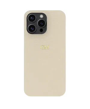 Cream Genuine Leather iPhone Case