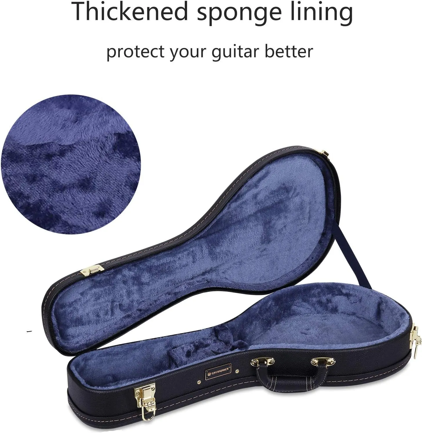Crossrock Hard Shell Case for F-Style Mandolin in Black(CRW620MFBK)