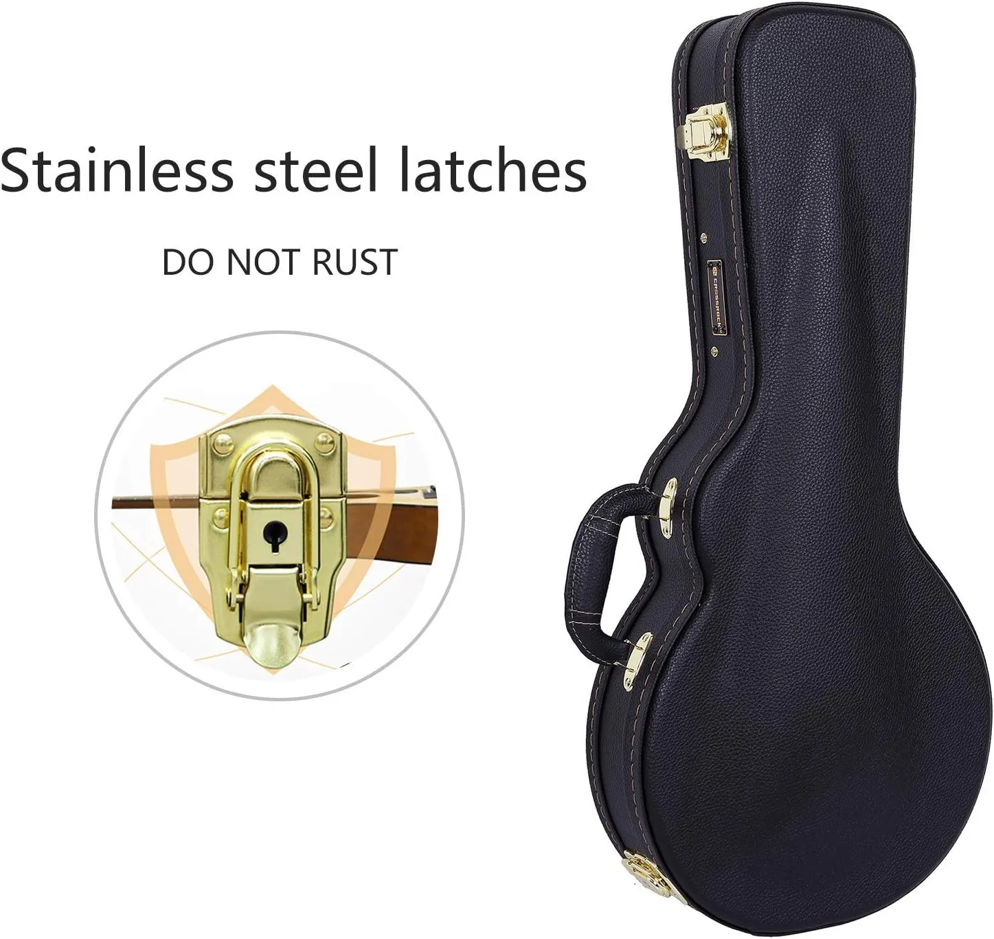 Crossrock Hard Shell Case for F-Style Mandolin in Black(CRW620MFBK)