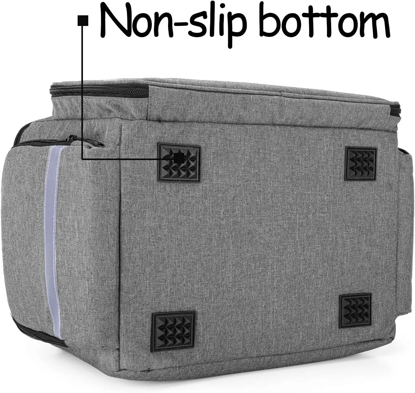 CURMIO Nurse Bag, Medical Bag Clinical Bag with Inner Dividers and No-Slip Bottom for Home Visits, Health Care, Hospice, For Nursing Students, Physical Therapists, Doctors,Gray (Patent Pending)