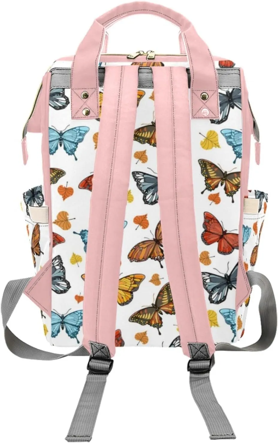 Custom Diaper Bag Backpack for Women, Personalized Name Nursing Mommy Daypack, Diaper Bag for Girls Boys, New Mom Gifts (Colorful Butterfly)