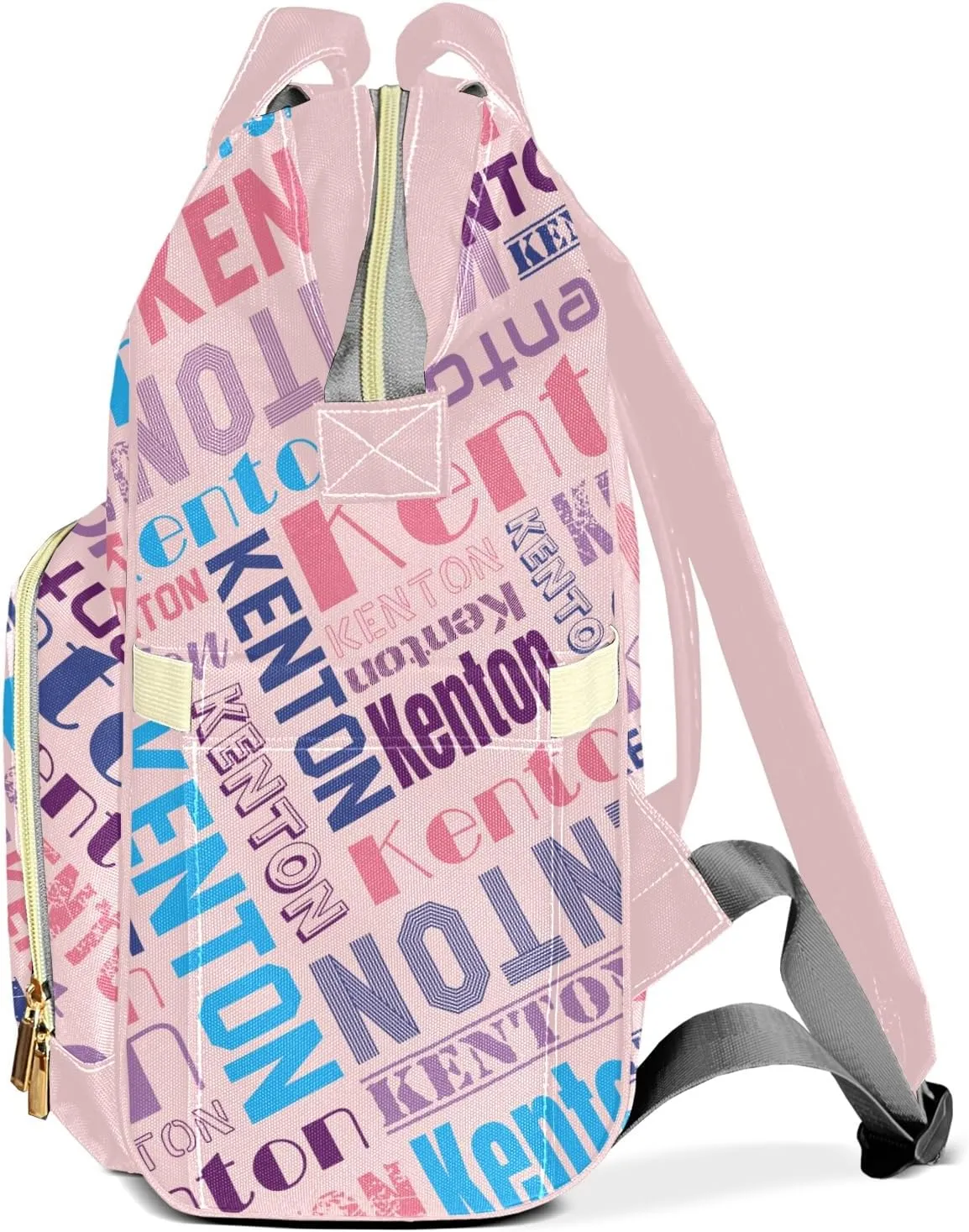 Custom Name Boy Baby Bags, Nylon Personalized Diaper Bag Backpack for Baby Boy Mom, Large Capacity, Waterproof, Multifunctional, Adjustable Shoulder Straps, 16 inches