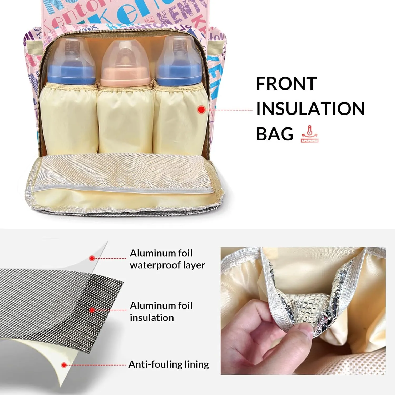 Custom Name Boy Baby Bags, Nylon Personalized Diaper Bag Backpack for Baby Boy Mom, Large Capacity, Waterproof, Multifunctional, Adjustable Shoulder Straps, 16 inches