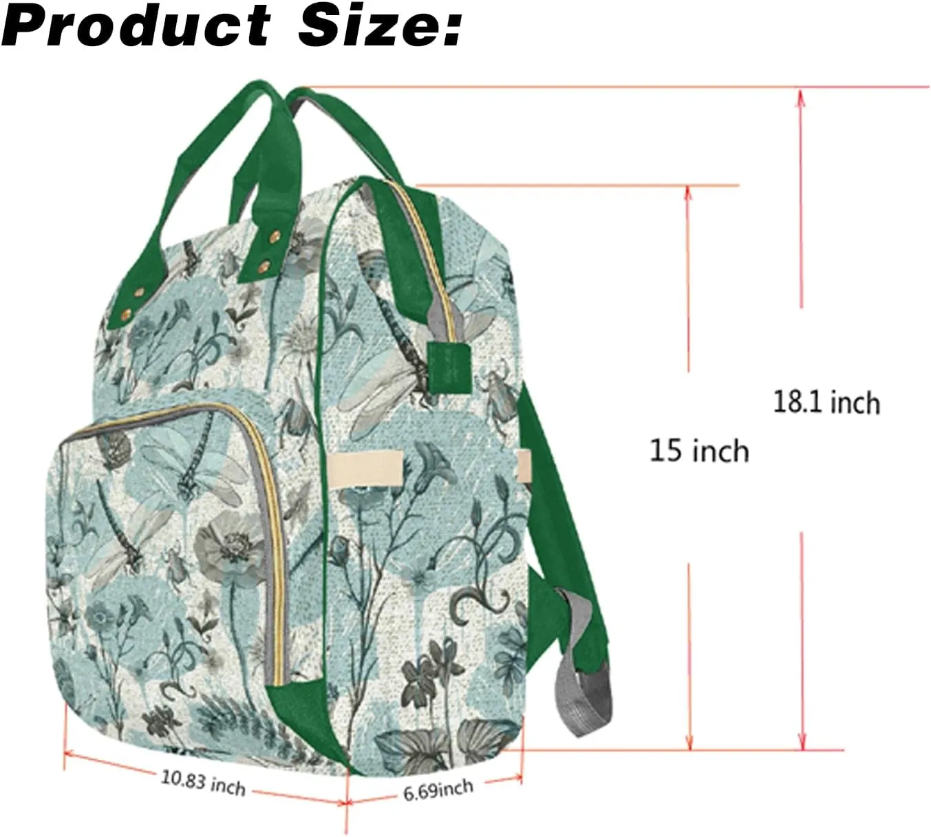 Custom Name Waterproof Mommy Backpack, Personalized Diaper Bag, Multifunctional Large Capacity, Hamster and Guinea Pig Pattern, Stylish and Practical Mommy Bag