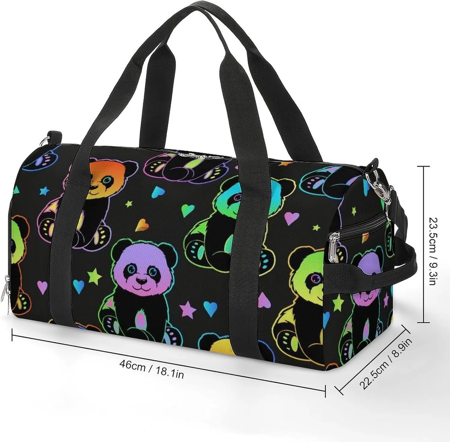 Cute Cats Head Portable Large Capacity Fully Printed Fitness Bag Unisex