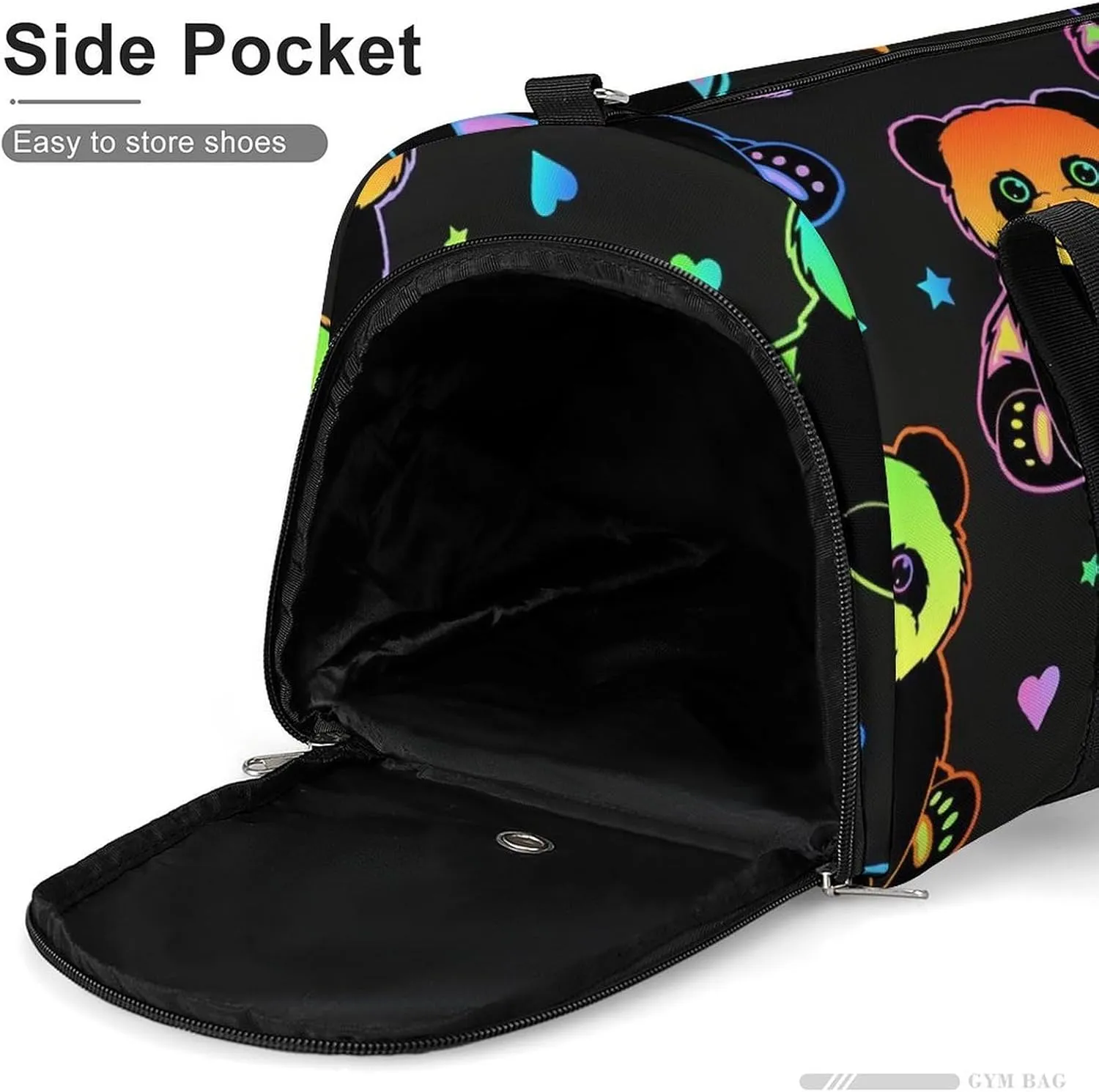 Cute Cats Head Portable Large Capacity Fully Printed Fitness Bag Unisex