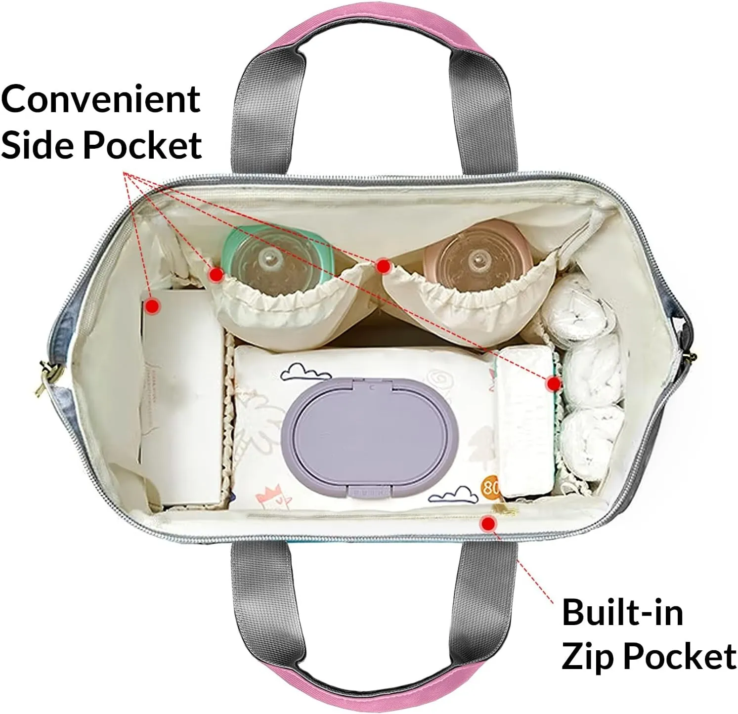 Cute Elephant Butterfly Personalized Diaper Bags Waterproof Backpack Shoulder Daypack for Mother's Day Gifts