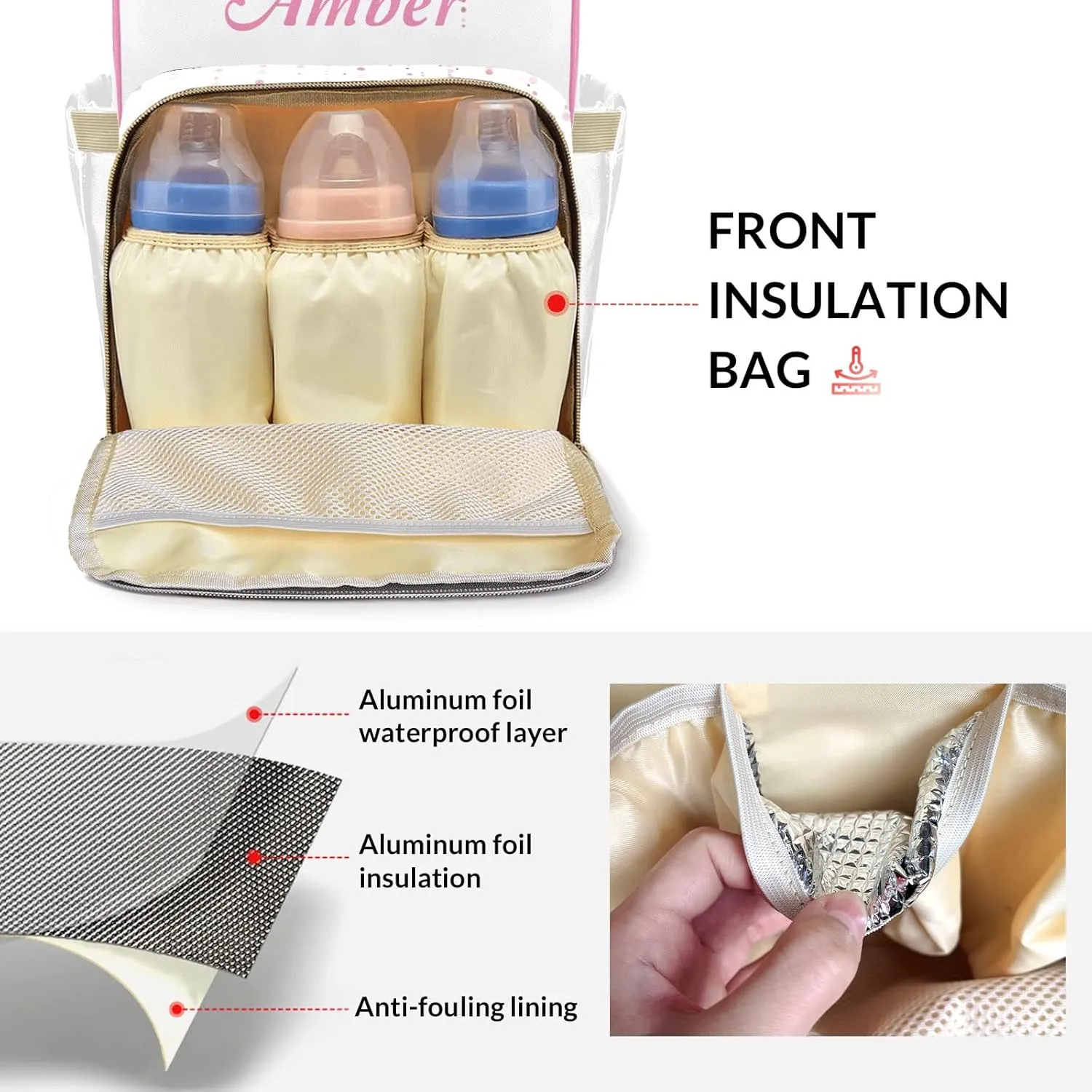Cute Elephant Butterfly Personalized Diaper Bags Waterproof Backpack Shoulder Daypack for Mother's Day Gifts