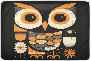 Cute Owl Black Extra Large Resuable Diaper Mats Soft Absorbent Potty Training Pads Anti-Lip Incontinence Pads for Toddler Kids 52" L x 34" W