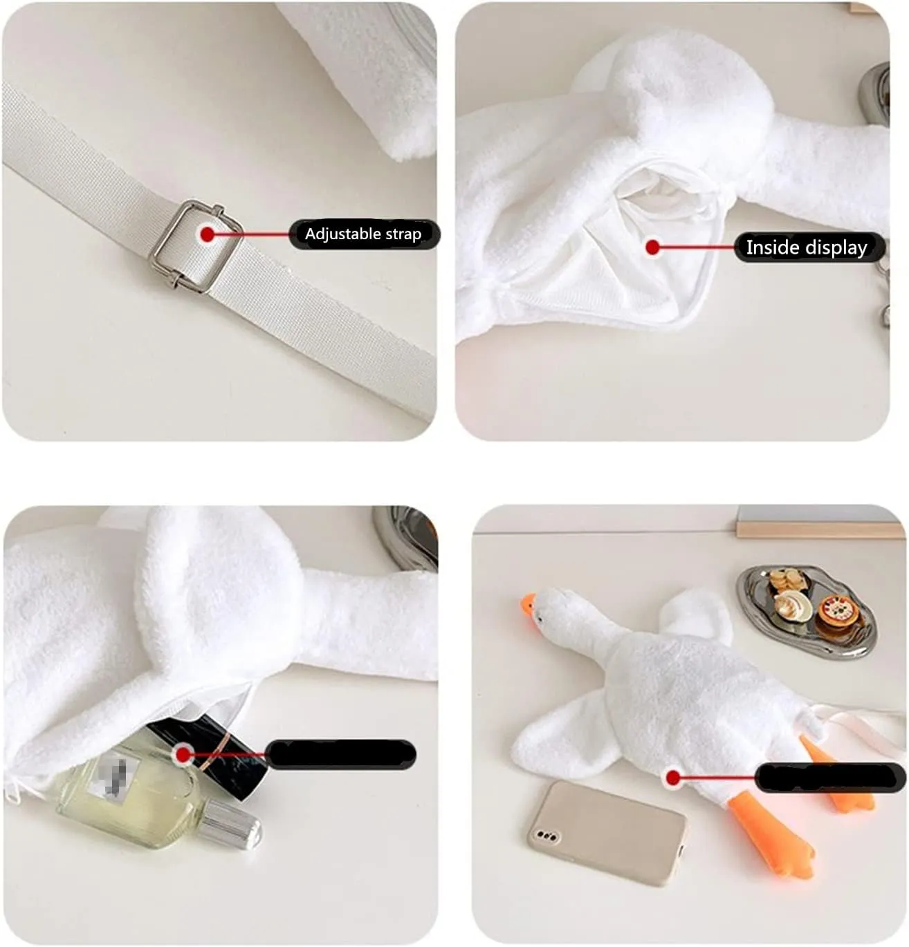 Cute Plush Goose Bag Funny Novelty Purse Shoulder Bag