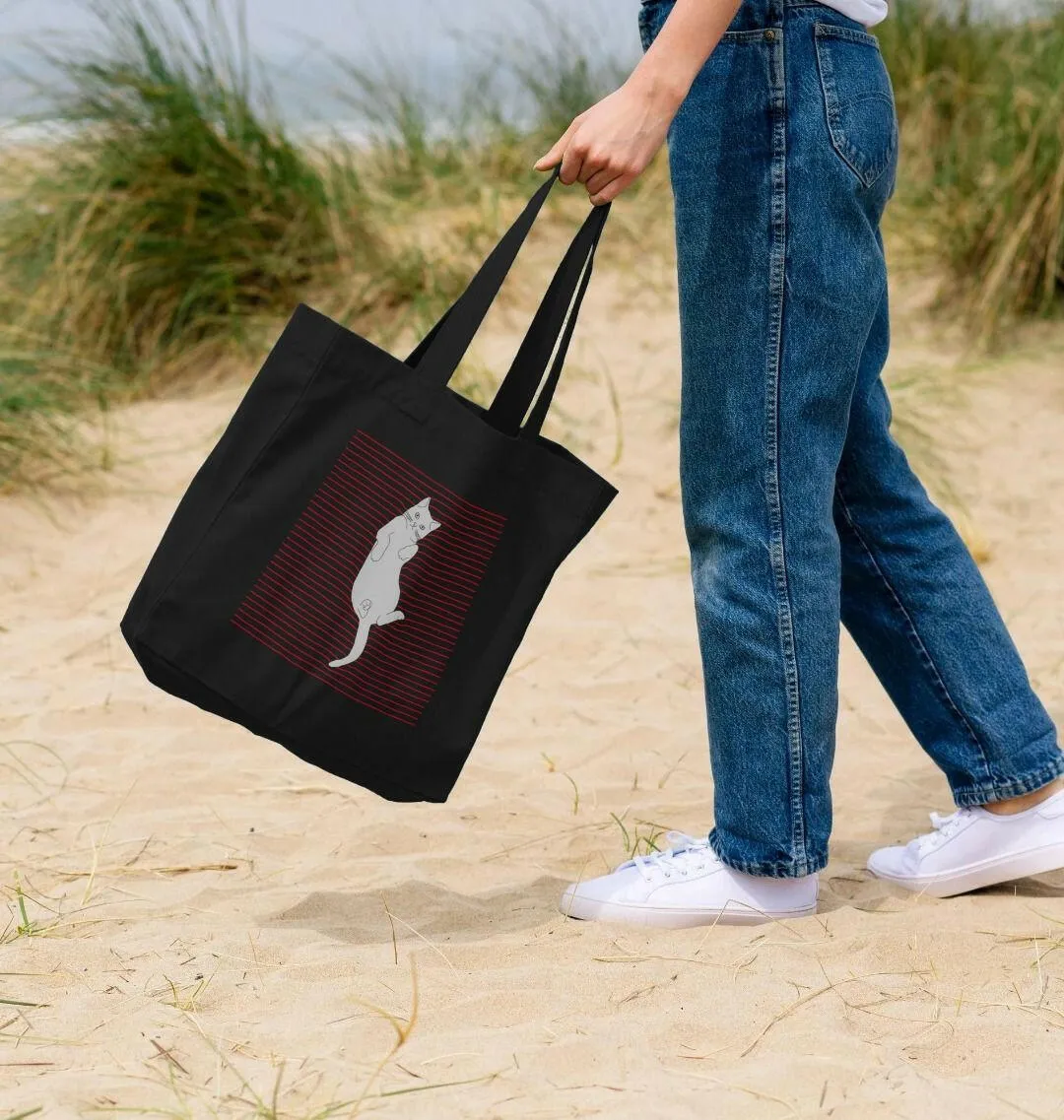 Cute White Cat Shopper Tote