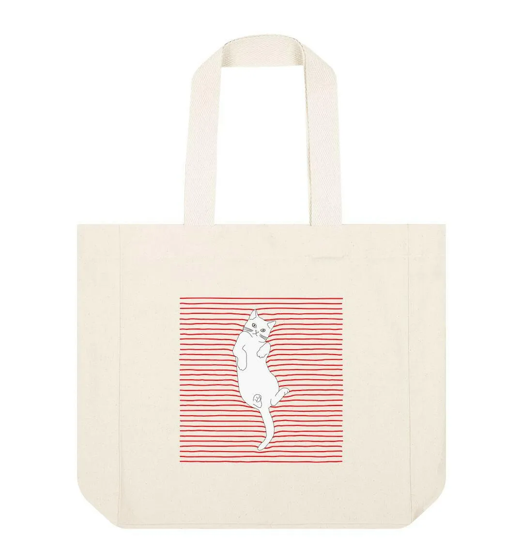 Cute White Cat Shopper Tote