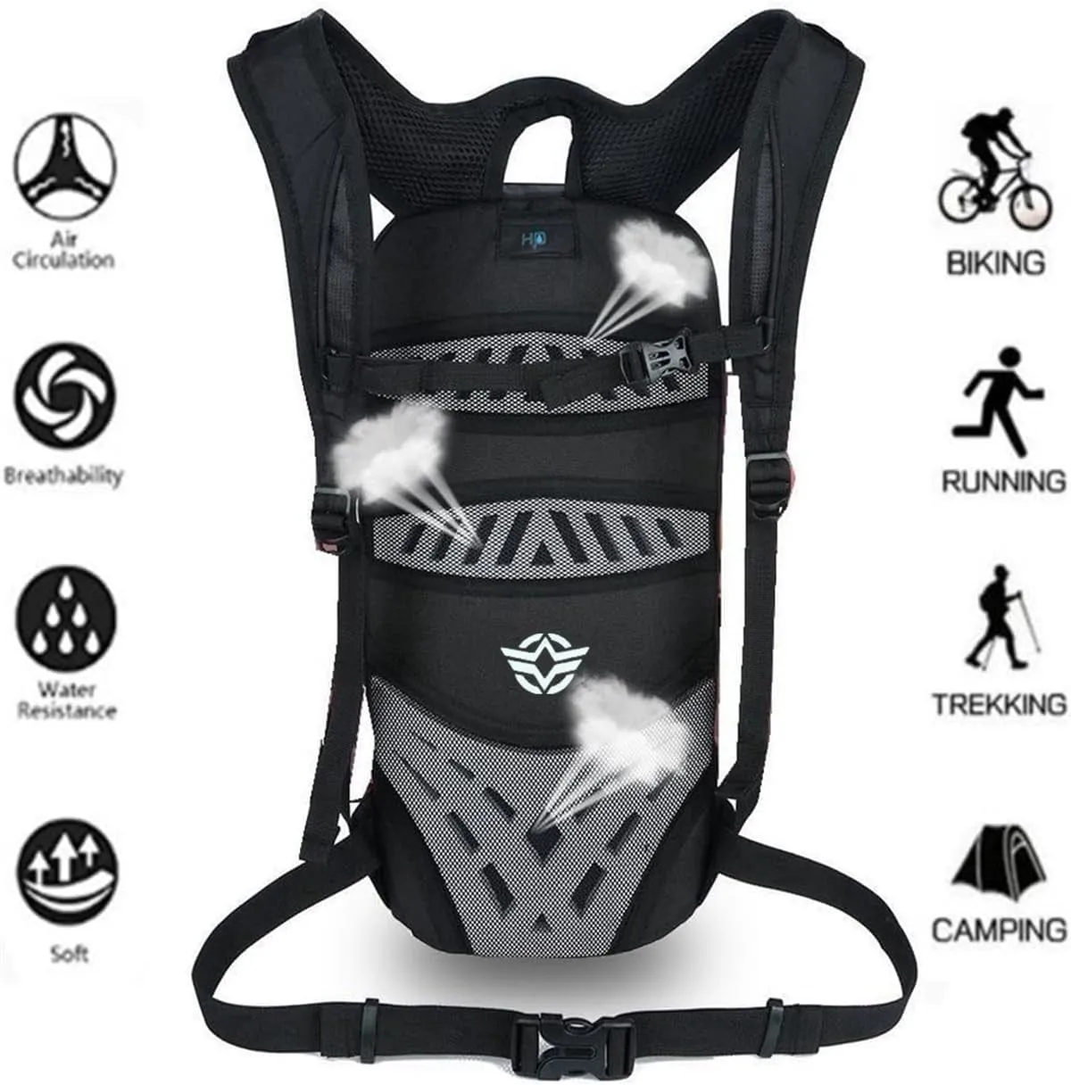 Cycling Backpack, 10L Bicycle Backpack Waterproof Breathable Bag for Outdoor Travel Hiking Climbing Biking Running Skiing (Red)