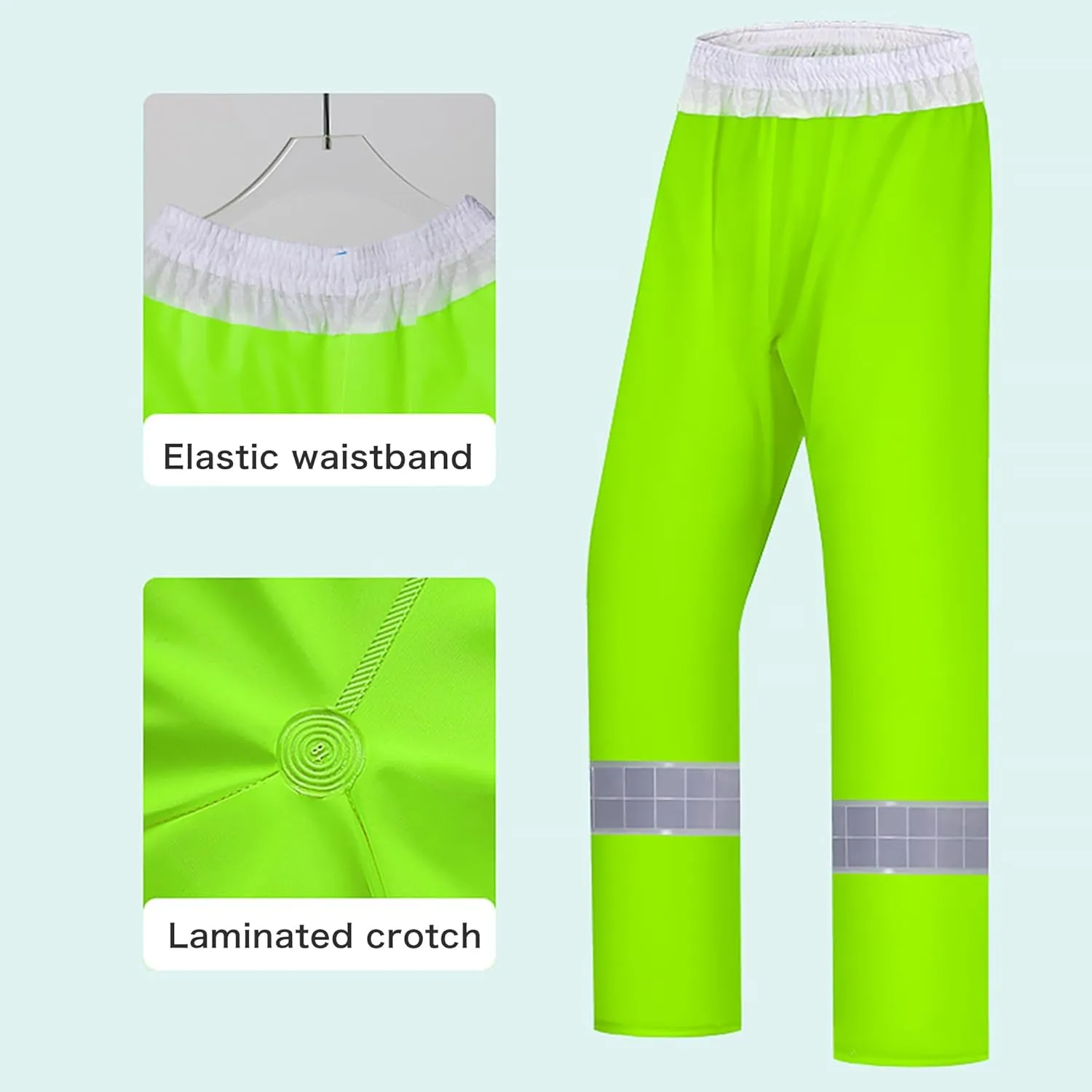 Cycling Rain Suit, Breathable Waterproof Jacket and Trouse with Reflective Strip for Working Hiking Motorcycle