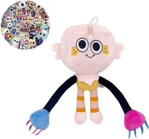 Dandy World Themed Plush Collection Soft Plushies for Teens Adult Fans, Home Decor & Gaming Merch（ 1Pack Goob Plush with 62pcs Dandy World Stickers