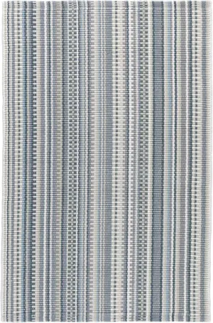 Dash and Albert Lucky Stripe Grey Handwoven Cotton Rug, 5 X 8 Feet, Grey/Multi Stripe Pattern