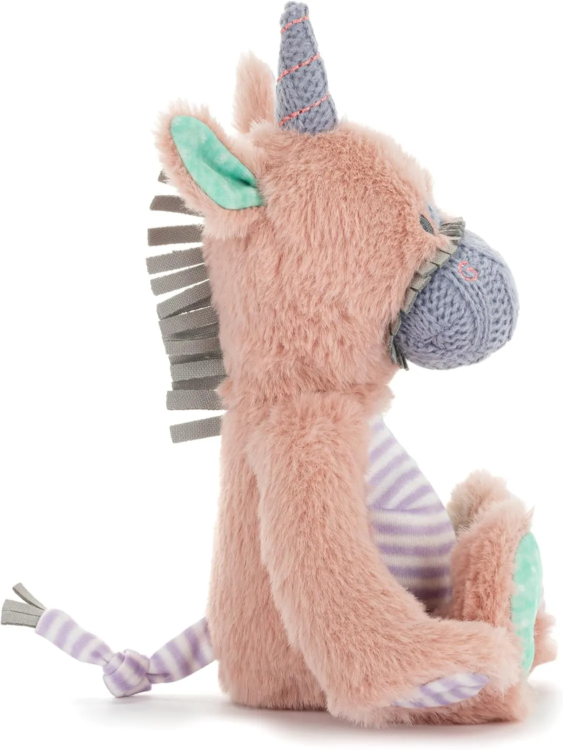 DEMDACO Oddball 8 x 6 Inch Soft Polyester Soft Cuddly Huggable Multi-Textured Toy Mini Plush Stuffed Animal, Pink and Purple Unicorn