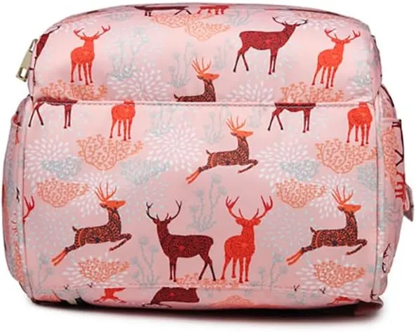 Diaper Bag Backpack for Mom Dad, Maternity Changing Bag Diaper Backpack with Stroller Straps(deer grey)