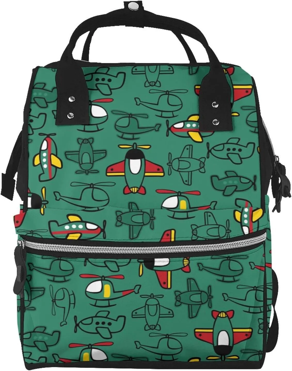 Diaper Bag Backpack For Women, Cartoon Air Transportation Waterproof Multifunction Travel Pack Maternity Baby Changing Bags, Nappy Baby Bags With Multi-Function For Baby