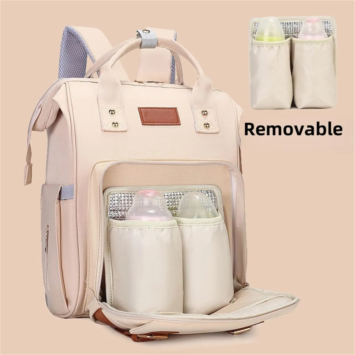 Diaper Bag Backpack for Women Large Capacity with Insulated Pockets, Portable Multifunctiona Travel Daypack (Black)