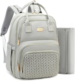 Diaper Bag Backpack - Large Multi functional, Boys, Girls & Baby Travel Essentials Tote with Changing Pad, Insulated Pockets, Stroller Straps, Waterproof - Baby Backpack for Mom & Maternity (Gray)