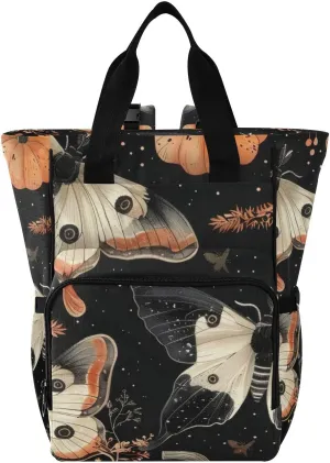 Diaper Bag Backpack - Moody Butterflies Large Capacity Baby Bag for Women, Multifunctional Diaper Bag for Travel