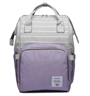 Diaper Bag Backpack Waterproof Multi-Function Diaper Bag for Baby Care Travel Essentials Baby Bag for Mom Large Capacity Purple