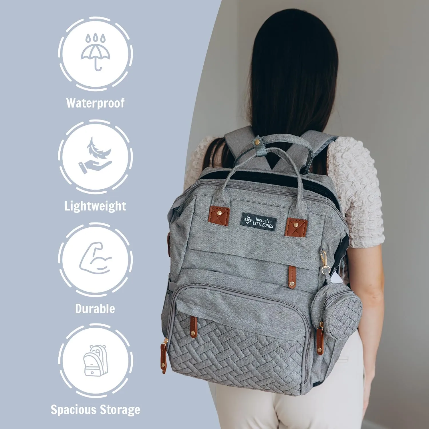 Diaper Bag Backpack with Baby Changing Station – Baby Bag Backpack Includes Reusable Wipes Bag, Pacifier Case, & Mosquito Net – Travel Diaper Bag, USB Charging Port, Large Capacity for Boys & Girls